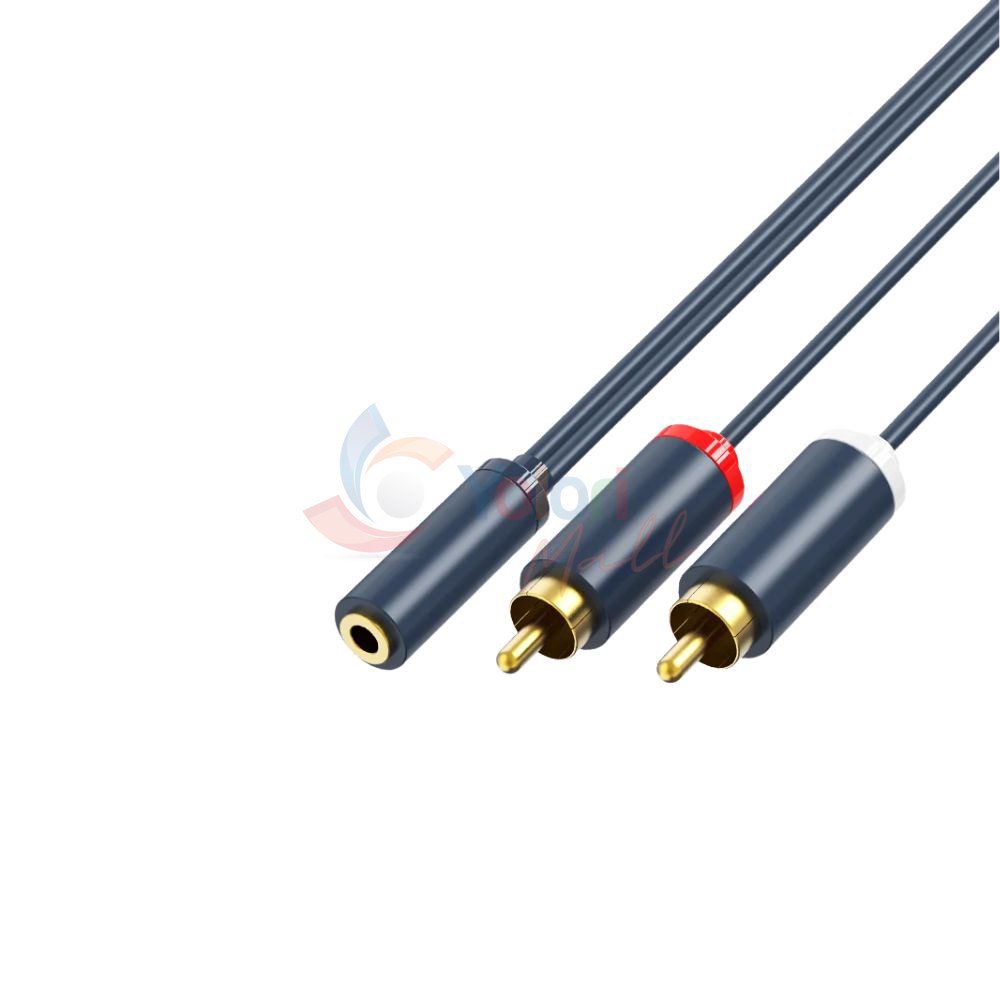 Cabletime Kabel Aux 3.5mm Female to 2xRCA Male